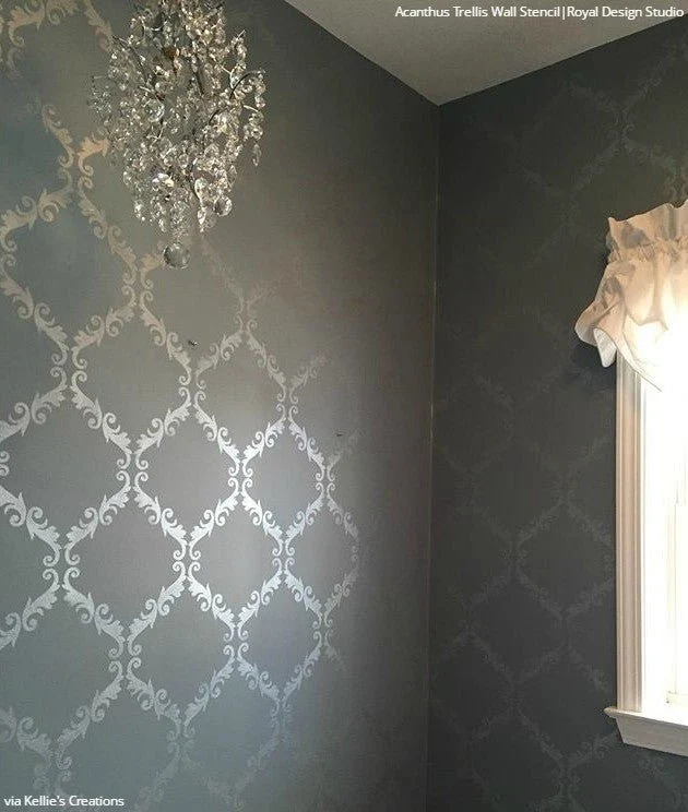 Acanthus Trellis Wall Stencil - Image 15
