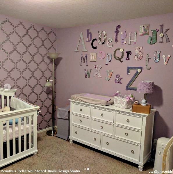 Acanthus Trellis Wall Stencil - Image 26