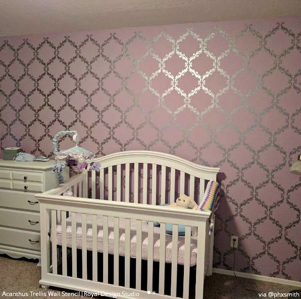 Acanthus Trellis Wall Stencil - Image 27