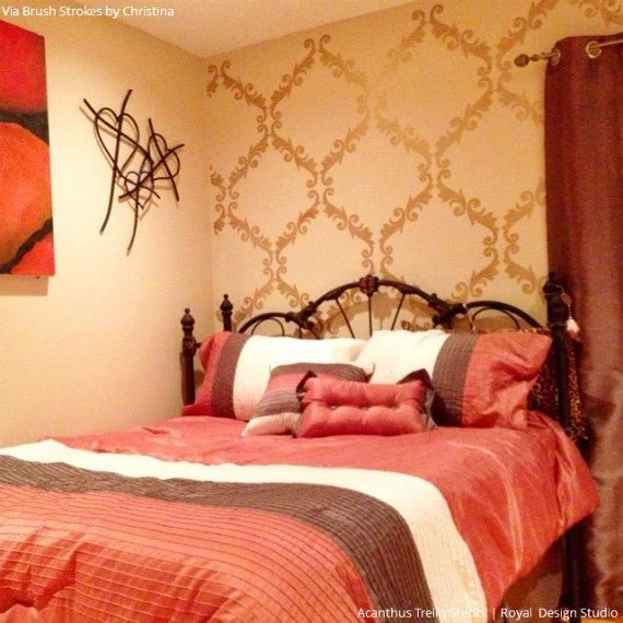 Acanthus Trellis Wall Stencil - Image 32