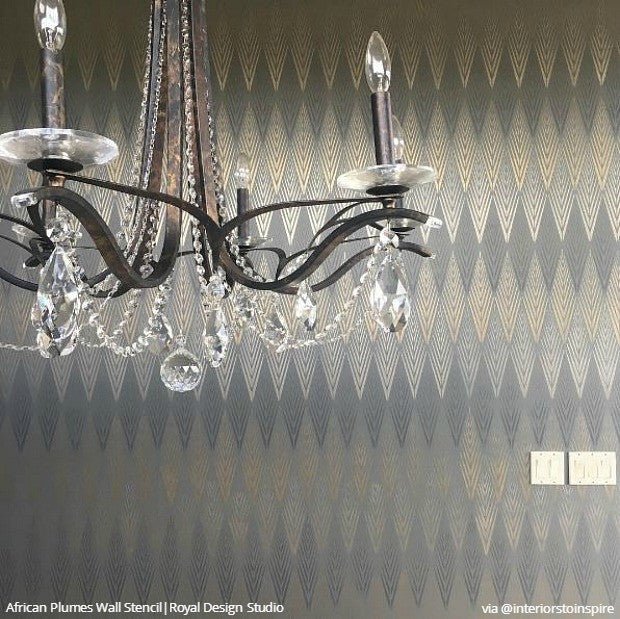 African Plumes Raven + Lily Wall Stencil - Image 5