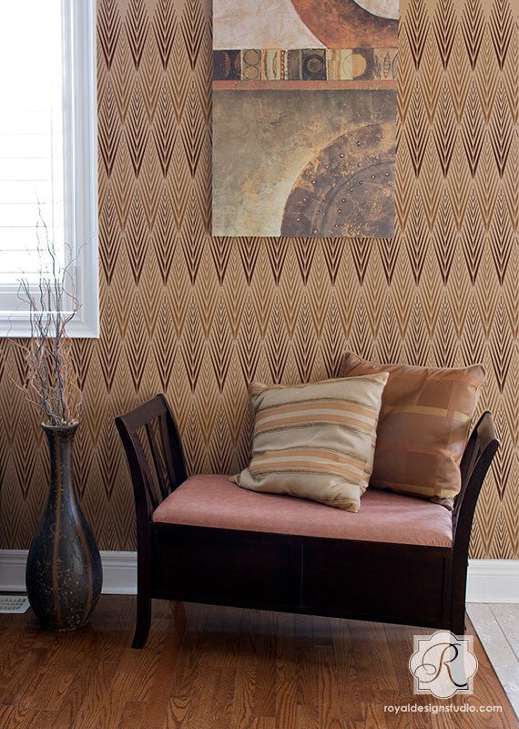 African Plumes Raven + Lily Wall Stencil - Image 8