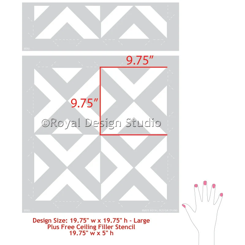 All The Angles Moroccan Wall Stencil - Image 10
