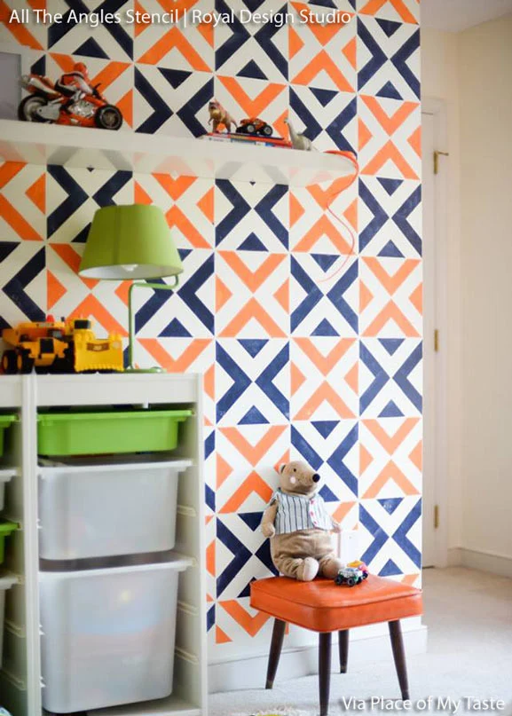 All The Angles Moroccan Wall Stencil - Image 6