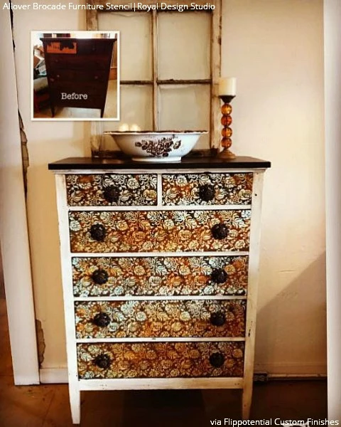 Allover Brocade Furniture Stencil - Image 7