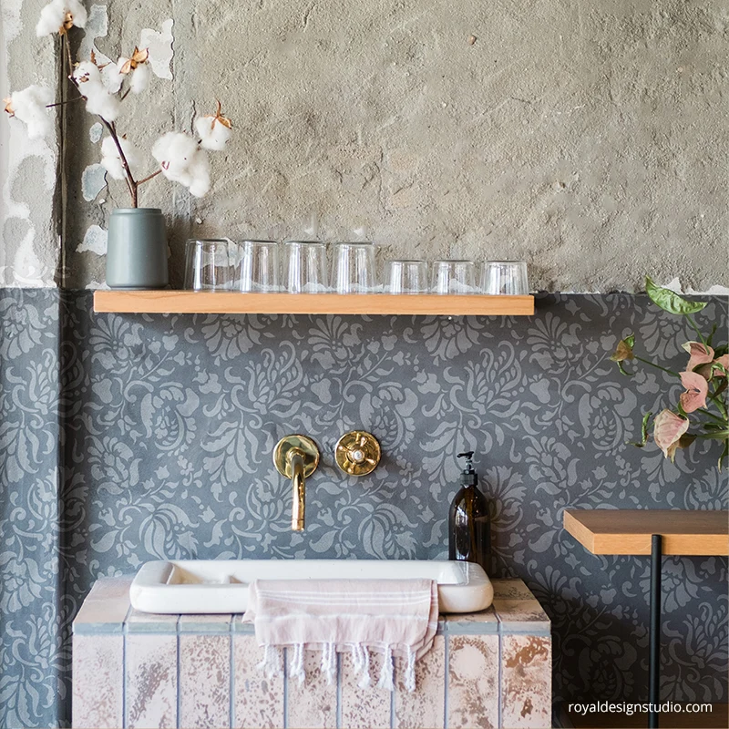 Allover Brocade Large Wall Stencil - Image 3