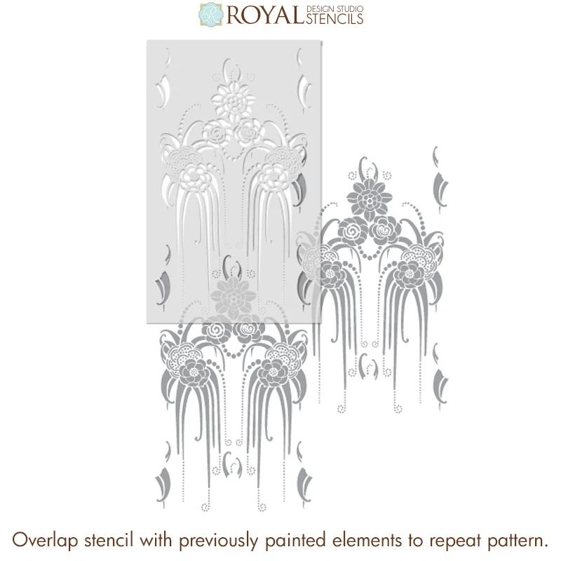 Amelie Floral Deco Wall Stencil - Image 8