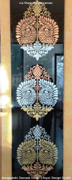 Annapakshi Indian Damask Wall Stencil - Image 18