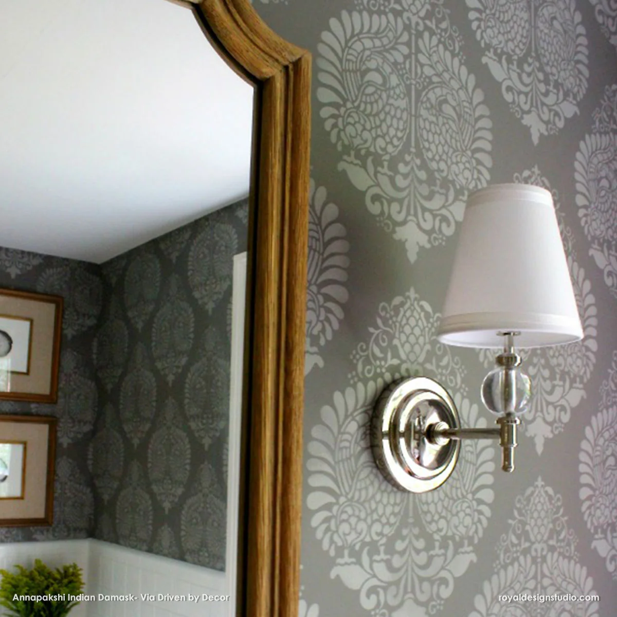 Annapakshi Indian Damask Wall Stencil - Image 5