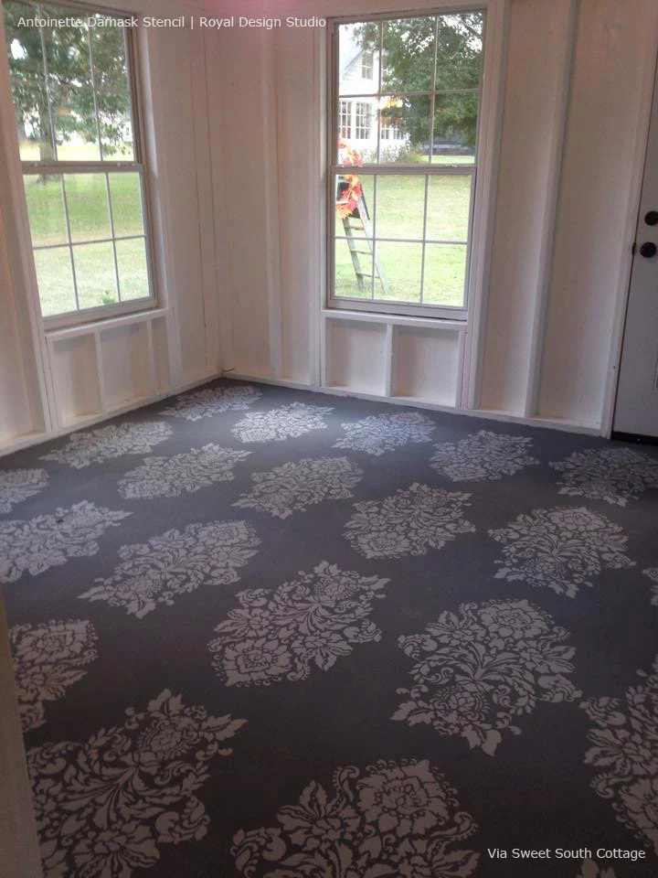 Antoinette Damask Wall Stencil - Image 12