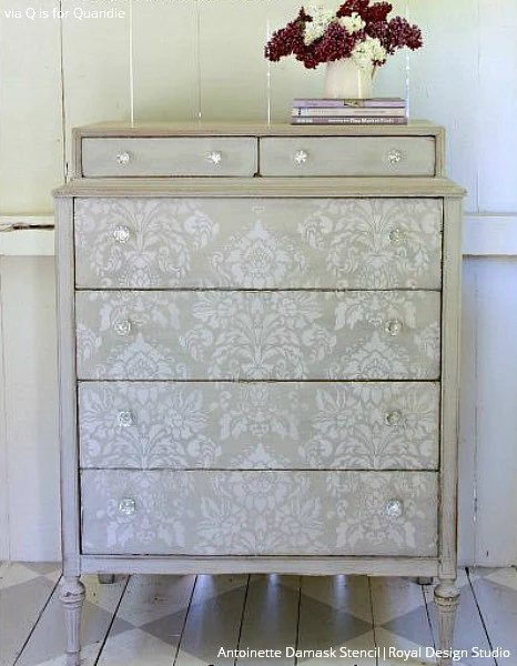Antoinette Damask Wall Stencil - Image 15