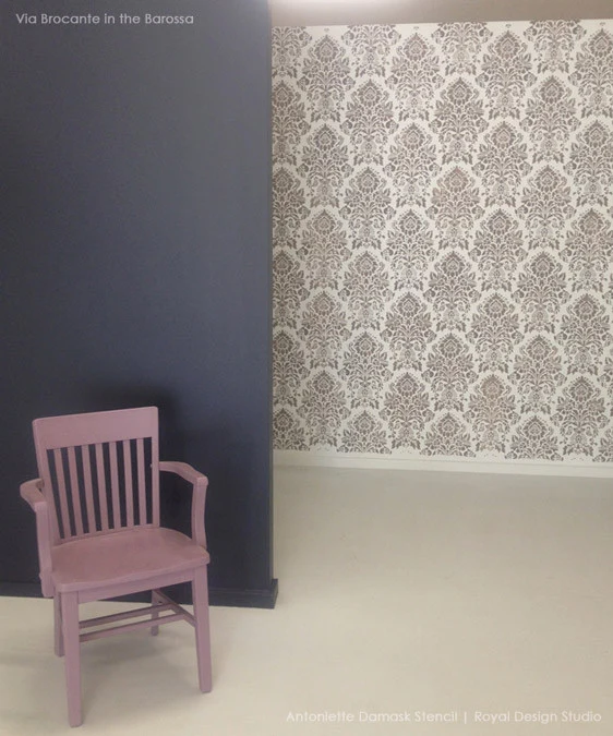 Antoinette Damask Wall Stencil - Image 20