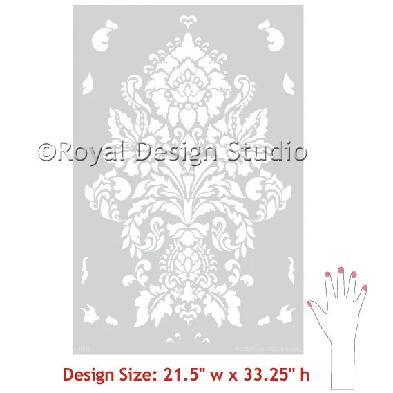 Antoinette Damask Wall Stencil - Image 5