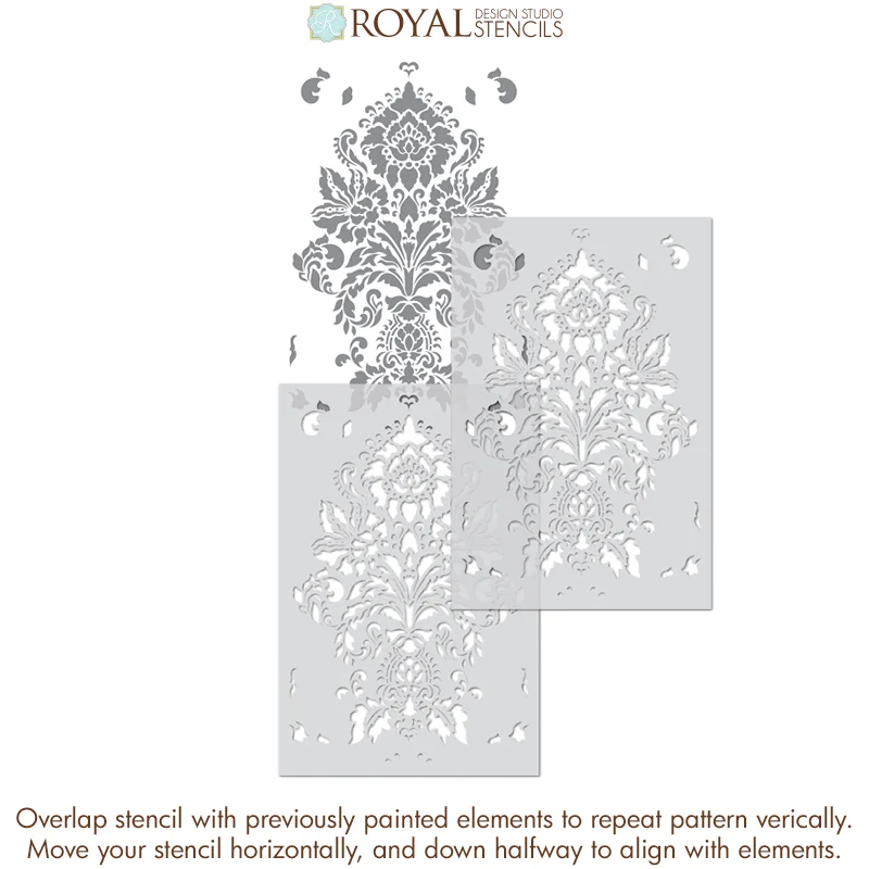 Antoinette Damask Wall Stencil - Image 6