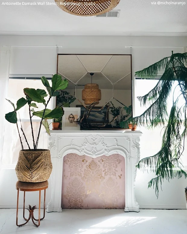 Antoinette Damask Wall Stencil - Image 7