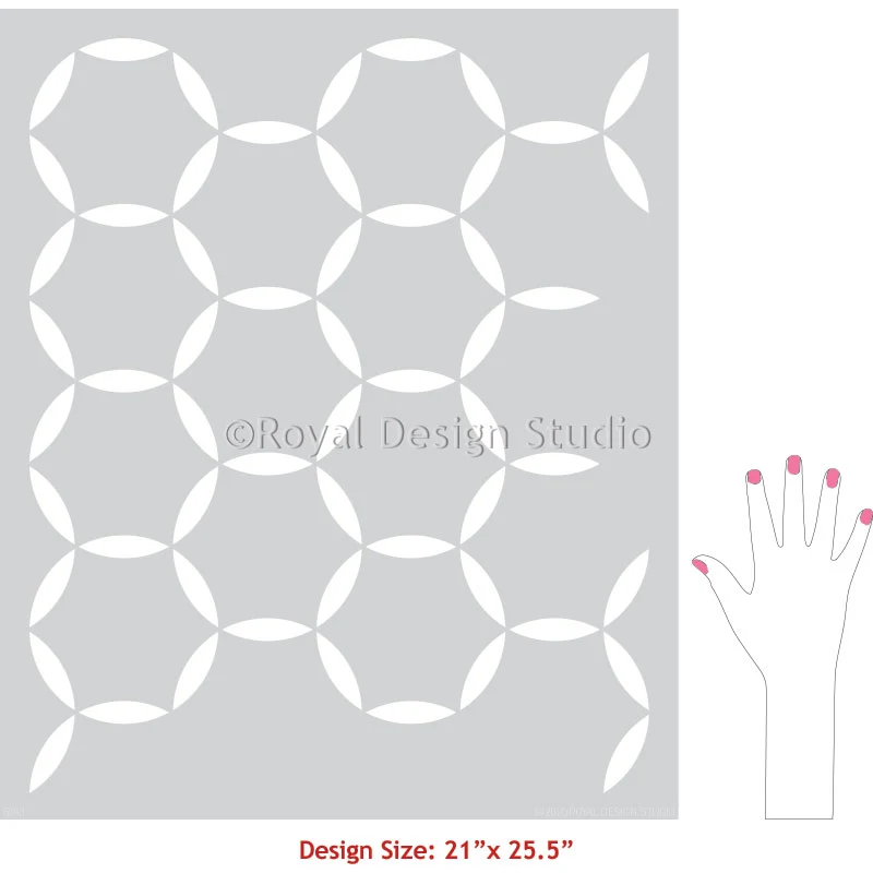 Around in Circles Allover Tile Stencil - Image 4
