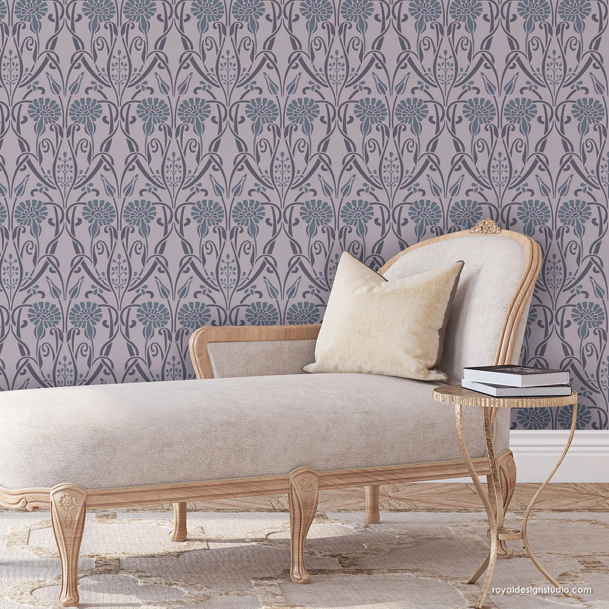 Ophelia Nouveau Floral Stencil - Image 11