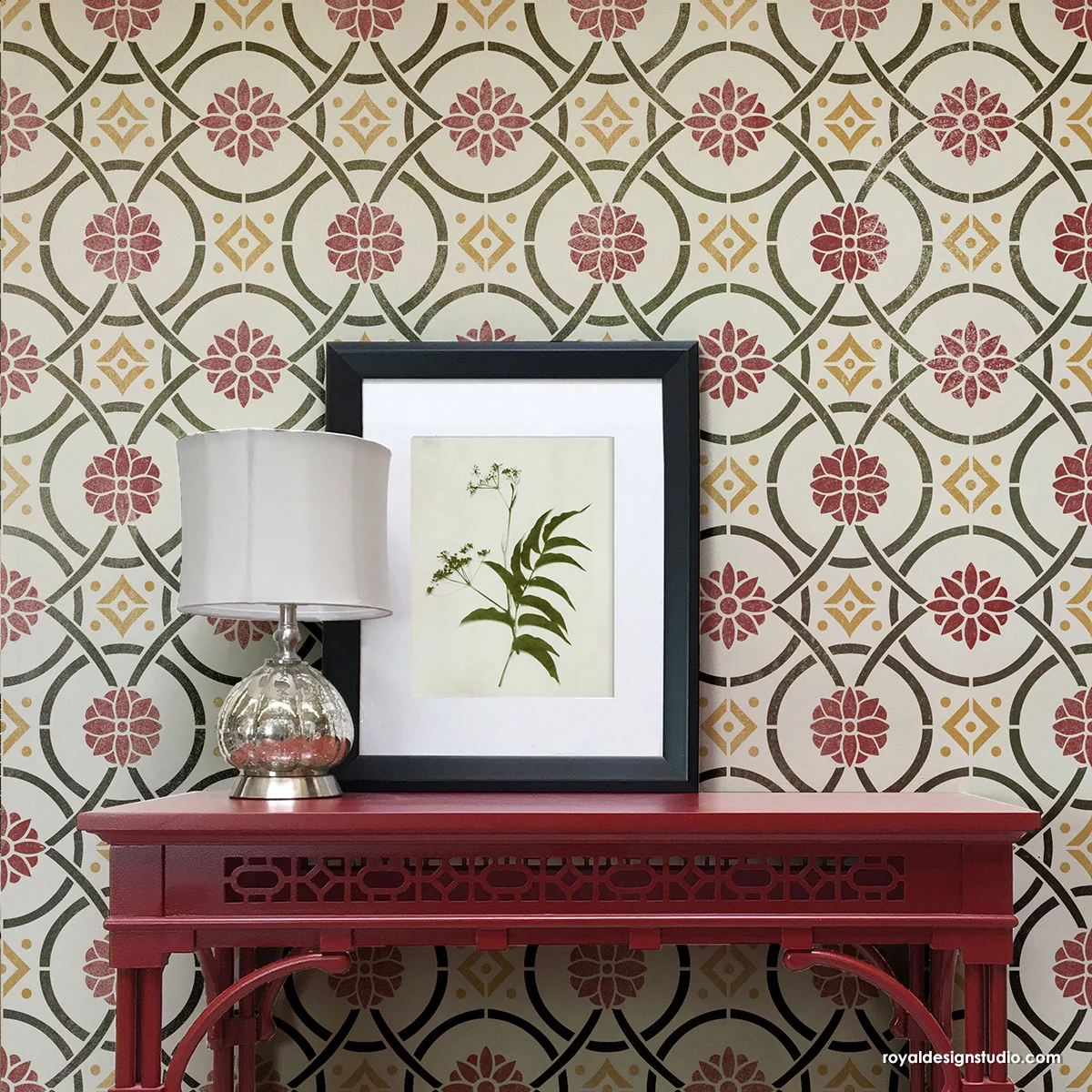Asian Art Deco Wall Stencil - Image 3