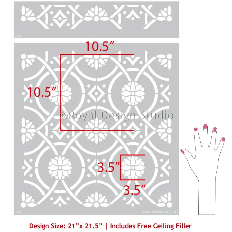 Asian Art Deco Wall Stencil - Image 9