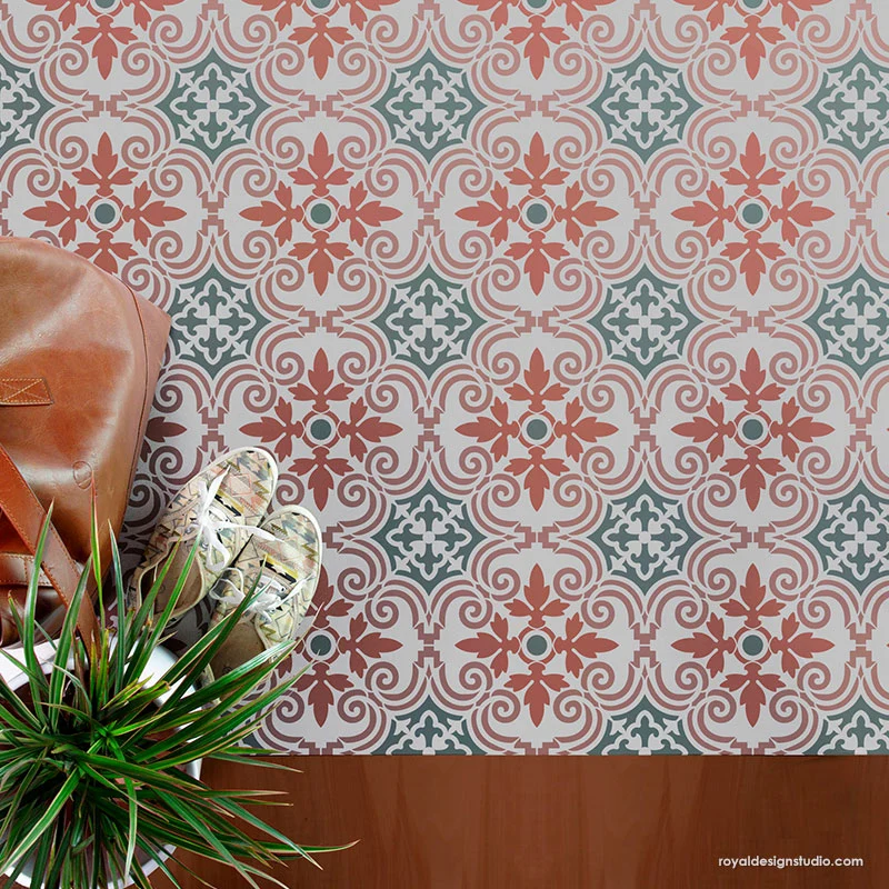 Augusta Tile Allover Stencil - Image 2
