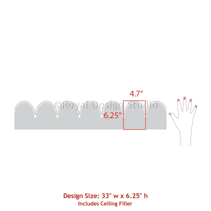 Beaded Scallop Border Stencil - Image 5