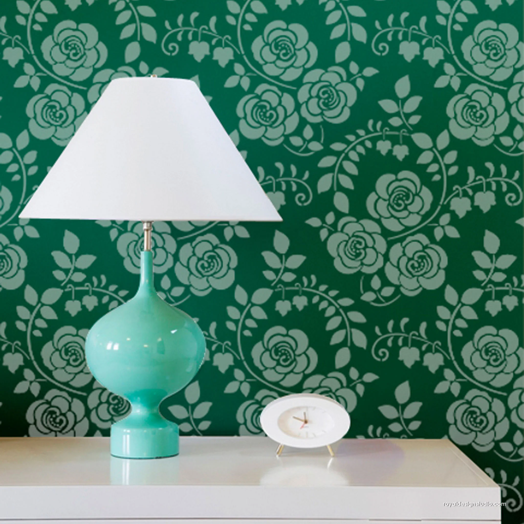 Belle Fleur Art Nouveau Wall Stencil - Image 6