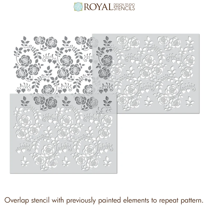 Belle Fleur Art Nouveau Wall Stencil - Image 8