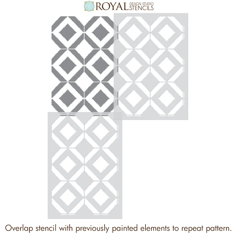 Bird's Eye Ikat Allover Wall Stencil - Image 5