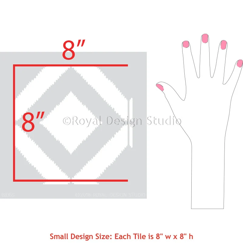 Bird's Eye Ikat Tile Stencil - Image 3