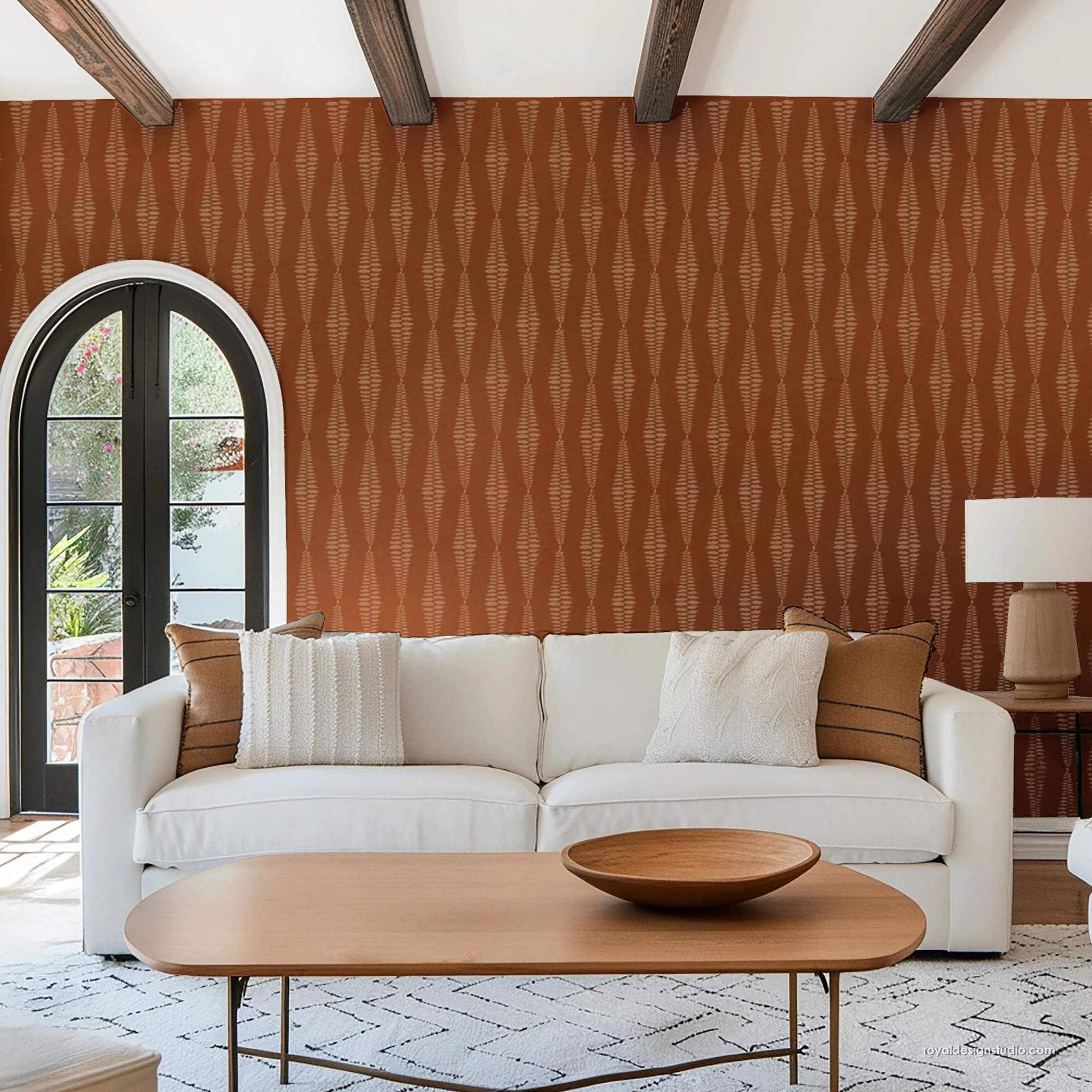 Togo Fern Stripe Wall Stencil - Image 8
