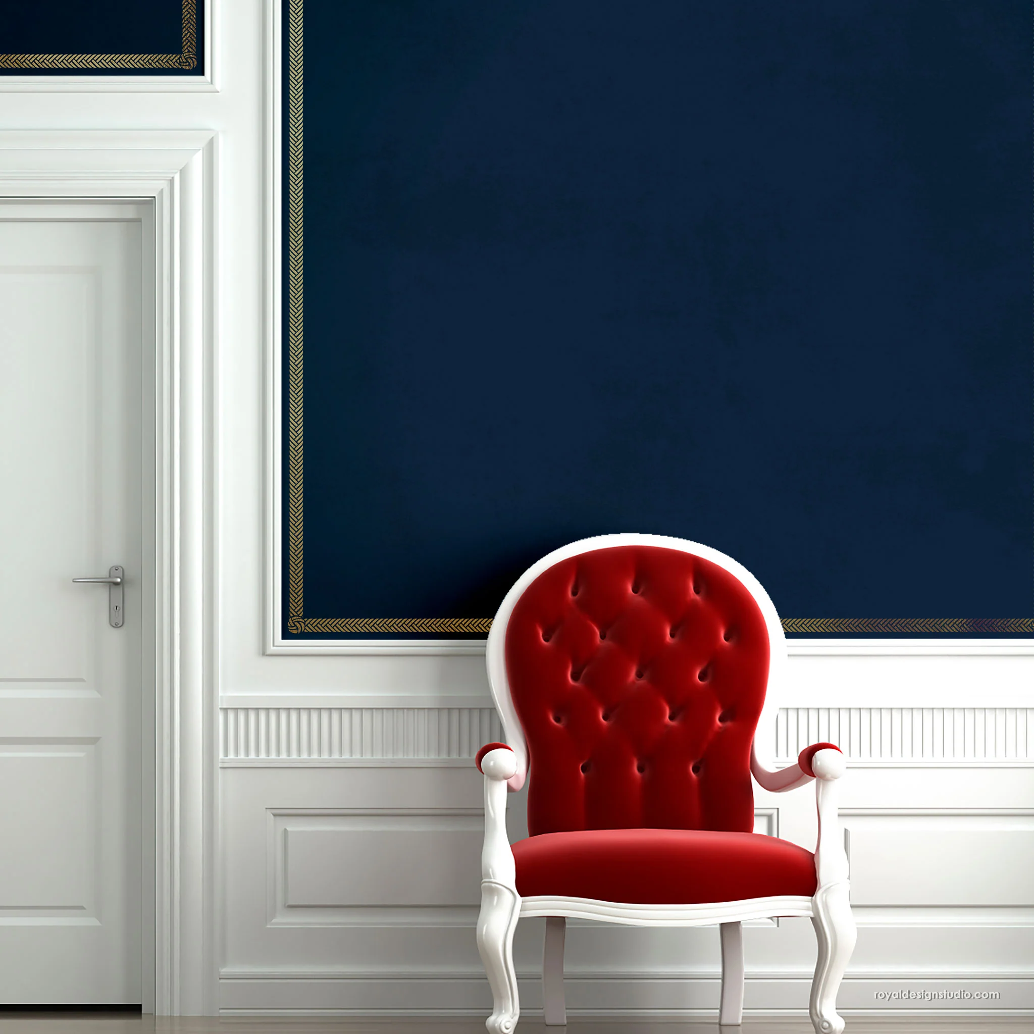 Braided Border & Knot Furniture Stencil - Image 3