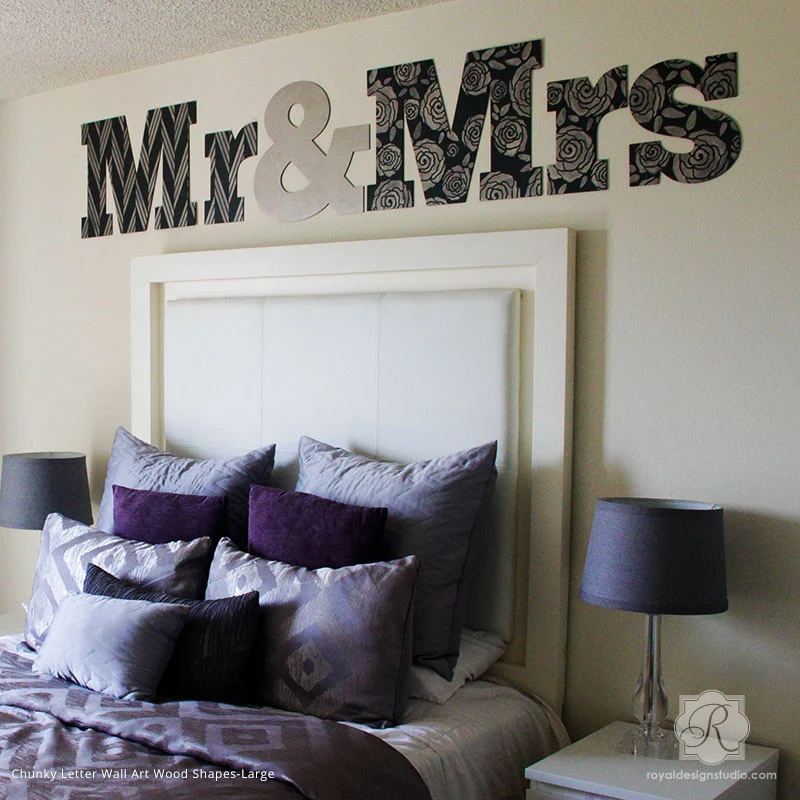 Broken Braid Herringbone Raven + Lily Wall Stencil - Image 20