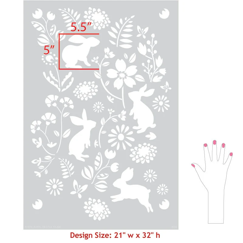 Bunny Hop Wall Stencil - Image 4
