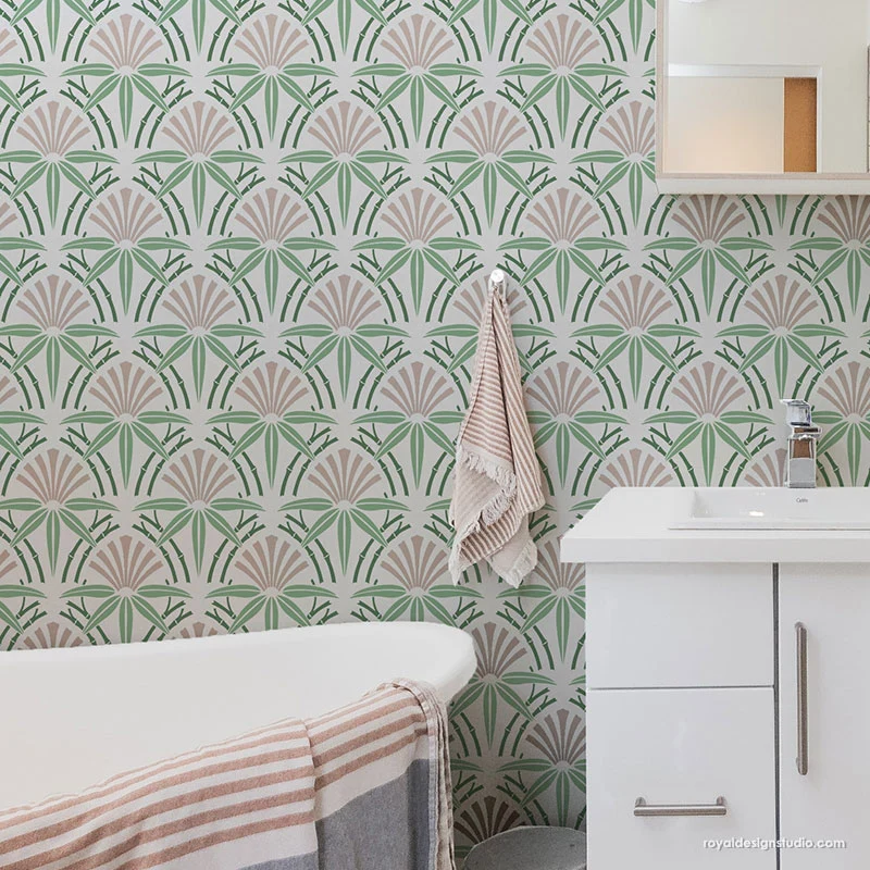 Cabana Bamboo Allover Wall Stencil - Image 7