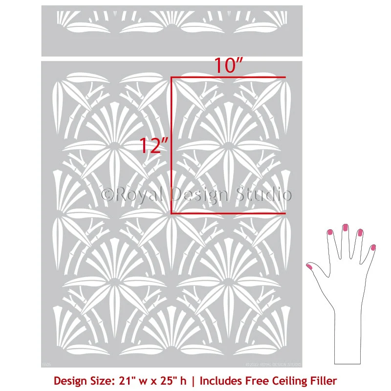 Cabana Bamboo Allover Wall Stencil - Image 8