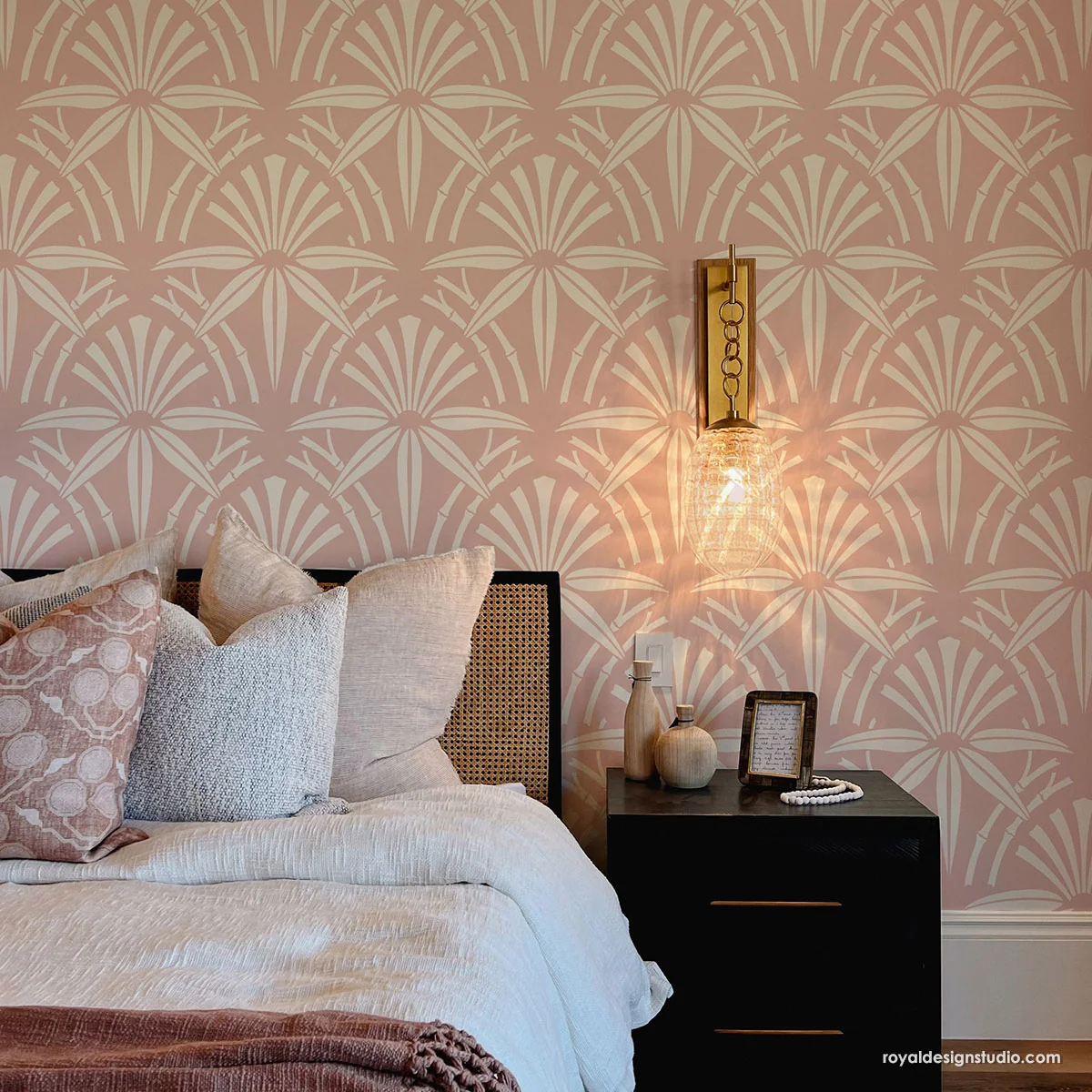 Upscaled Cabana Bamboo Wall Stencil - Image 2