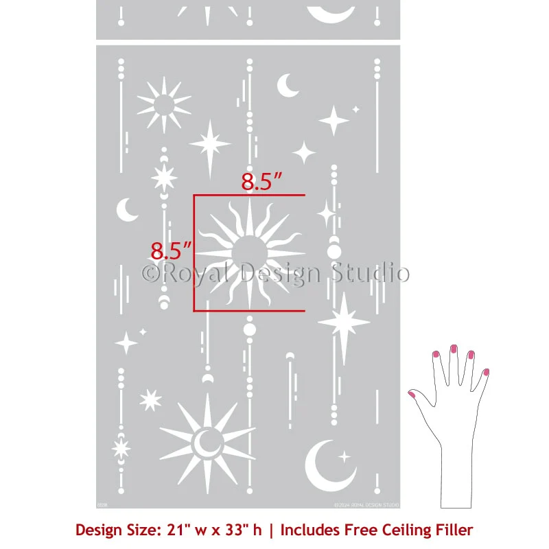 Celestial Moon and Stars Stencil - Image 6