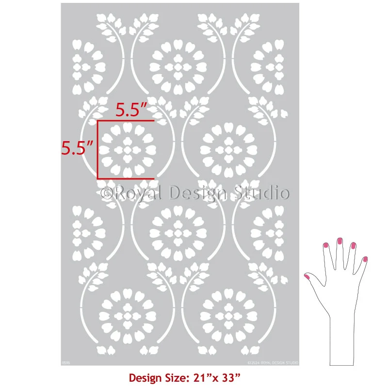 Charlotte Country Floral Trellis Stencil for Walls - Image 5