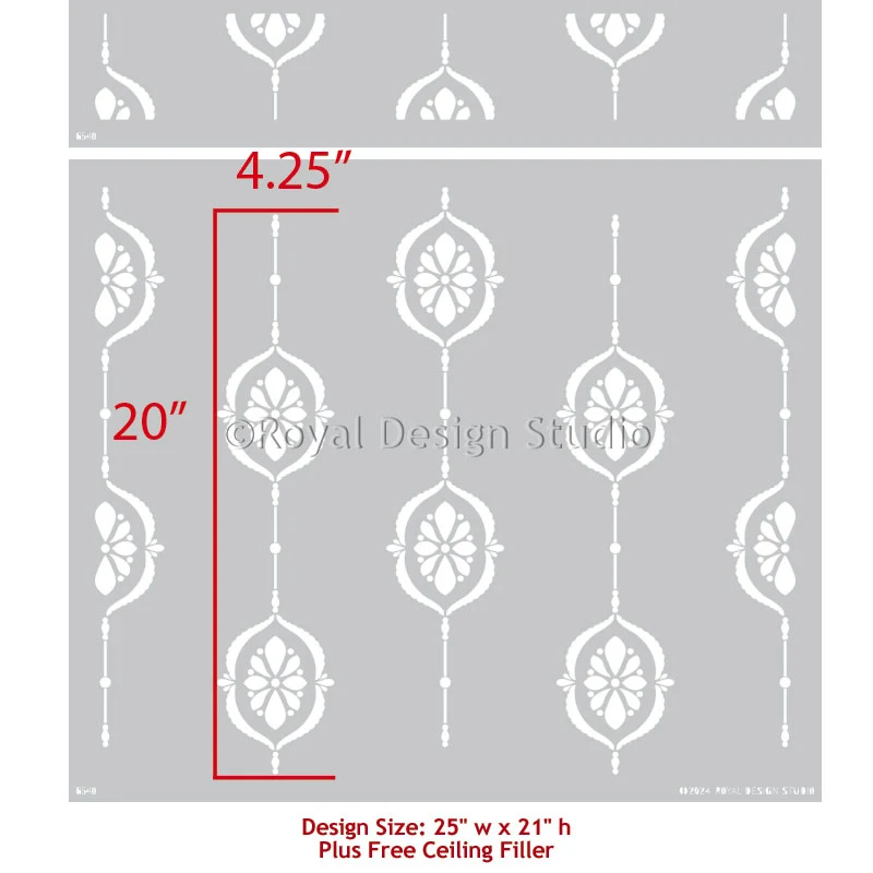 Chatelaine Stripes Wall Stencil - Image 5