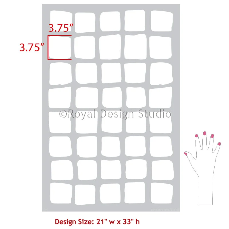 Checked Out Modern Wall Stencil - Image 7