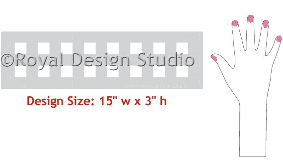 Checks and Gingham Furniture Stencil - Image 5