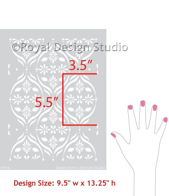 Chloe Floral Trellis Furniture Stencil - Image 3