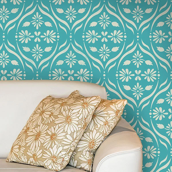 Chloe Floral Trellis Wall Stencil - Image 2