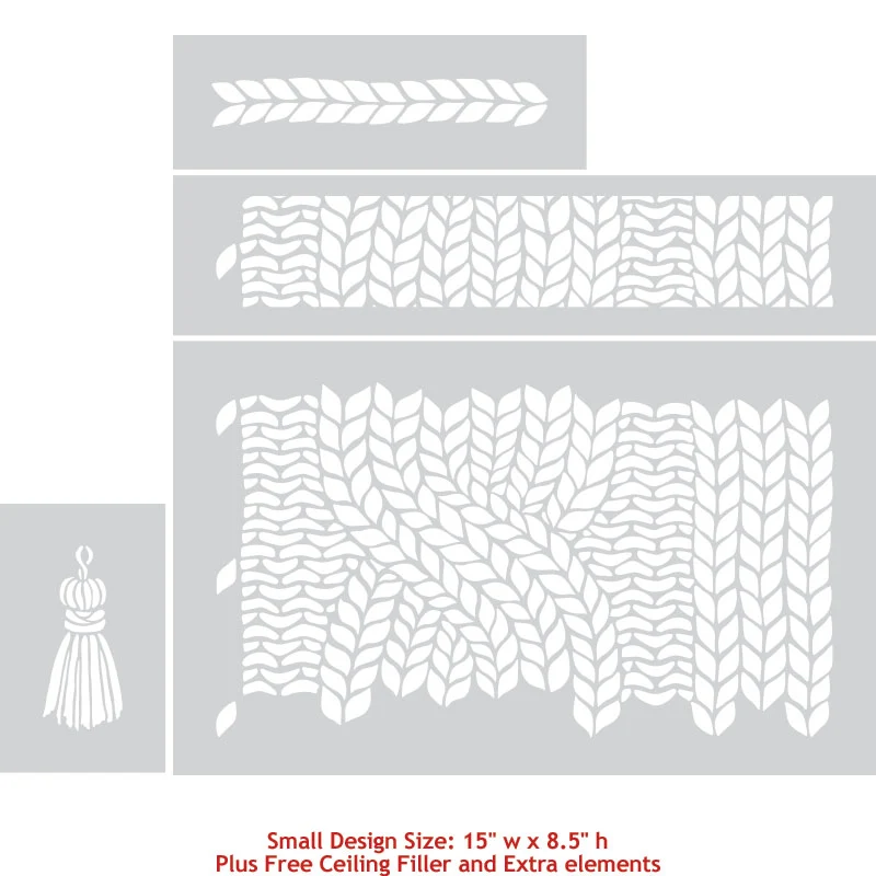 Chunky Cable Knit Furniture Stencil - Image 5