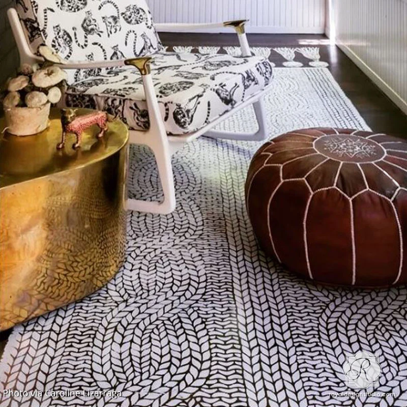 Chunky Cable Knit Wall Stencil - Image 3