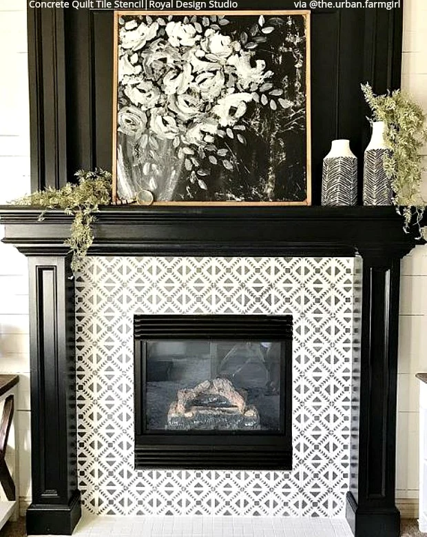 Concrete Quilt Tile Stencil - Image 12