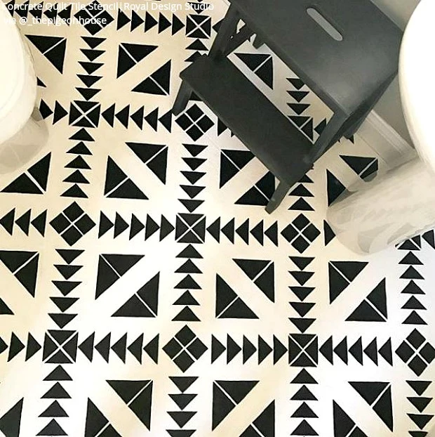 Concrete Quilt Tile Stencil - Image 20