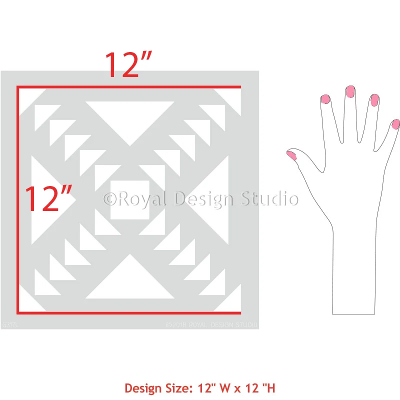 Concrete Quilt Tile Stencil - Image 6