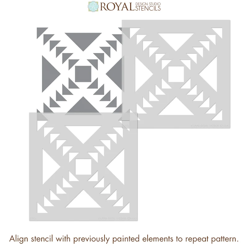 Concrete Quilt Tile Stencil - Image 7