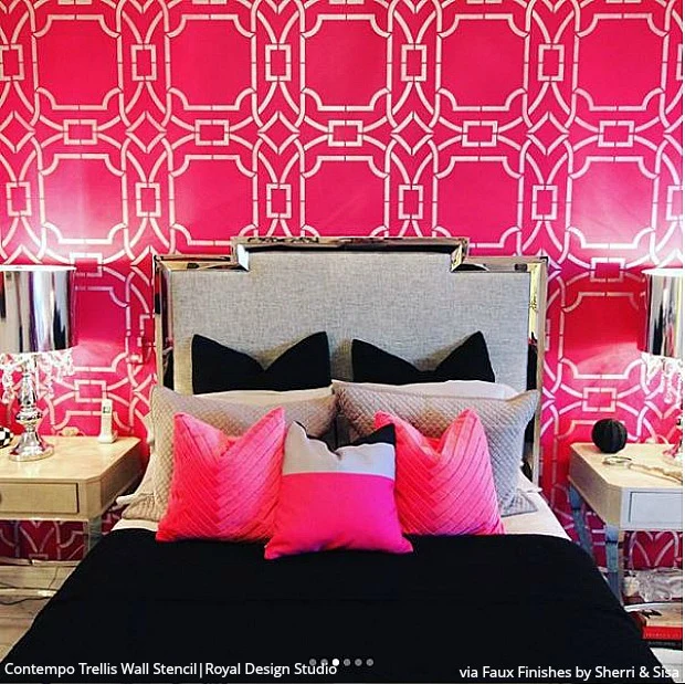 Contempo Trellis Wall Stencil - Image 39